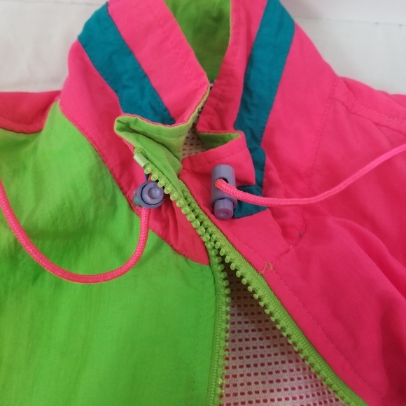 Prince Cross-Sport Tennis Windbreaker L Neon Color block  Size Large - Picture 7 of 8